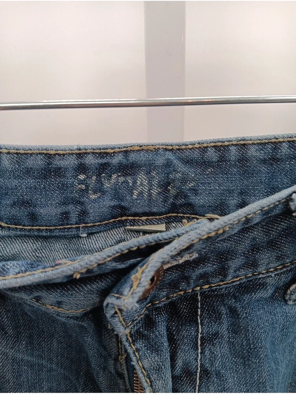 Flypaper Jeans Mens 34×32 Blue Denim Distressed Straight Y2K Casual Medium Wash